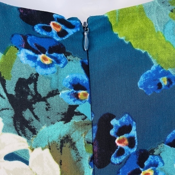 Anthropologie Corey Lynn Calter A-Line Blue Floral Dress Size 6 - Picture 5 of 7